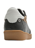 Zapatilla urbana de mujer en negro, con taco plano de 3 cm, combina con looks casuales.