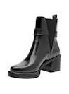 Botín negro con tacón bloque de 6.5 cm, perfecto para actividades diarias con estilo.