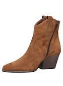 Botín vaquero camel de cuero para mujer, con diseño moderno y elegante, ideal para un look audaz.