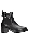 Botín casual negro de cuero, perfecto para actividades diarias con un toque de carácter.