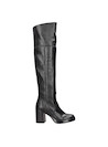 Bota de cuero negro para mujer, diseñada para destacar con un acabado suave y elegante.
