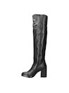 Bota casual de cuero negro para mujer, con silueta estilizada que aporta actitud y confort.