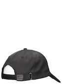 Gorra negra de satín poliéster para mujer, diseño contemporáneo, perfecta para un look casual y moderno.