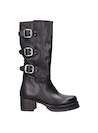 Bota alta negra de mujer, perfecta para combinar con jeans ajustados o vestido de cuero.