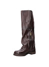 Bota de cuero moro para mujer, estilo urbano, con taco bloque de 3 cm y acabado suave.