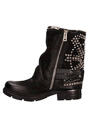 Botín negro de mujer, con taco de bloque de 3.5 cm, ideal para actividades diarias con estilo.