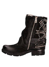 Botín negro de mujer, con taco de bloque de 3.5 cm, ideal para actividades diarias con estilo.