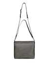 Tote bag casual en acero, con textura única y un bolsillo con cierre para mayor seguridad.