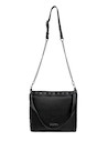 Tote bag negra de mujer con estilo vanguardista, combina elegancia y versatilidad en su diseño.