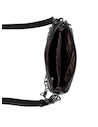 Bandolera negra de mujer con textura graneada, ideal para fiestas y ocasiones elegantes.