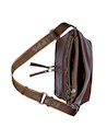 Bandolera mujer color moro de PU con textura, estilo casual, ideal para uso diario.