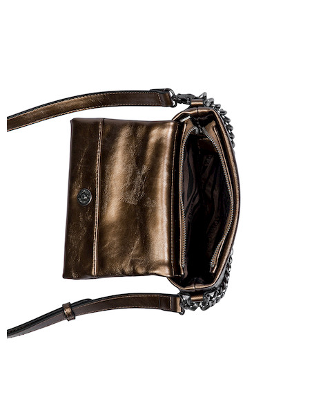Bandolera de mujer en tono Acero con textura, ideal para fiestas y ocasiones especiales.