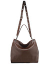 Tote bag funcional de mujer en color café, ideal para llevar tus pertenencias organizadas y seguras.