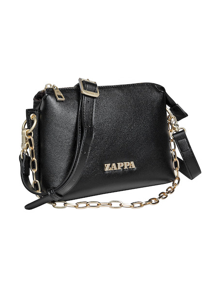 Bandolera negra con correa ajustable, funcional para eventos laborales o casuales.