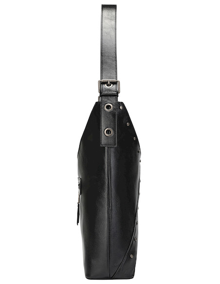 Tote bag Zappa en negro, perfecta para llevar esenciales de oficina con estilo.