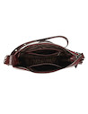 Bandolera burdeos Zappa de PU para mujer, estilo casual, ideal para salir o trabajar, con detalles metálicos.