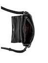 Bandolera negra de mujer con textura PU, ideal para fiestas, con diseño compacto y elegante.