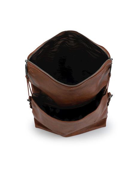Bandolera camel ZAPPA para mujer, estilo casual, ideal para trabajo o universidad, con detalles de flecos.