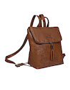 Mochila Zappa en vibrante color camel, diseño moderno de PU para mujer, adecuada para entornos laborales y académicos.