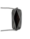 Bandolera gris casual para mujer, diseño en PU con detalles en metal, ideal para uso diario.