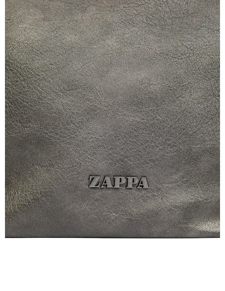 Vista lateral de la bandolera Zappa en PU, con correa ajustable y cierre metálico.