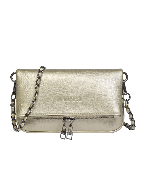 Bandolera de PU con textura en color oro, ideal para fiestas, diseñada para mujeres elegantes.