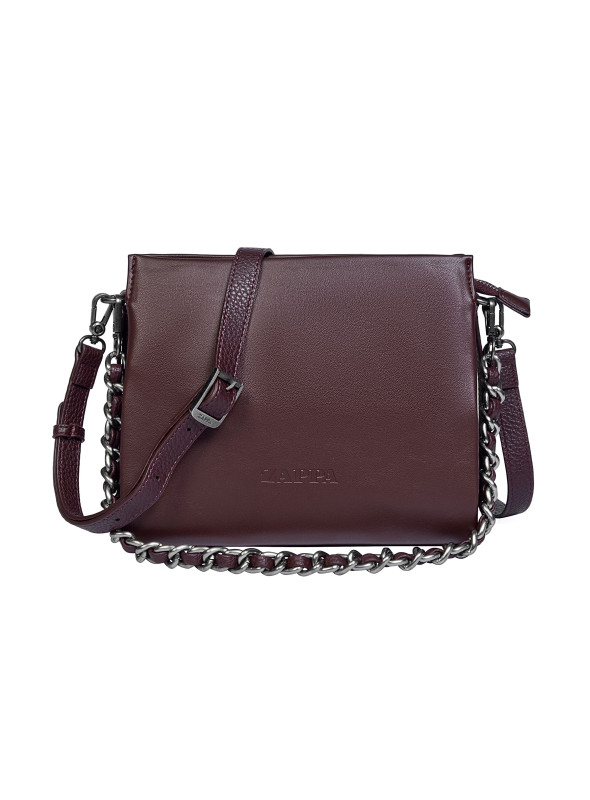 Bandolera burdeos Zappa de PU con diseño casual y cierre magnético, ideal para looks urbanos.