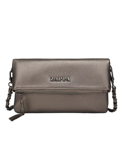 Bandolera Zappa en color acero con diseño contemporáneo y textura graneada para mujer.