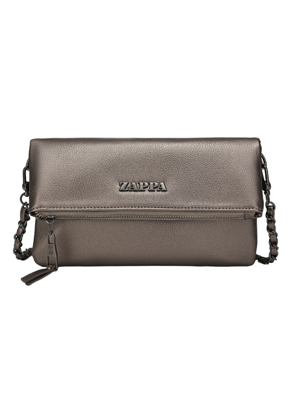 Bandolera Zappa en color acero con diseño contemporáneo y textura graneada para mujer.