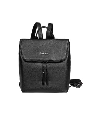 Mochila negra de mujer con textura PU, ideal para un estilo casual y funcional.