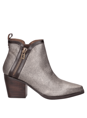 Botín dorado para mujer, con diseño casual, elaborado en cuero de alta calidad.