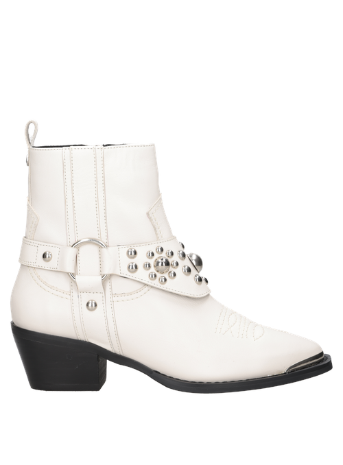 Botín beige ideal para combinar con jeans ajustados y blusa minimalista.