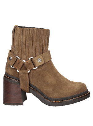 Taco bloque de 7.5 cm en botín de estilo boho-western.