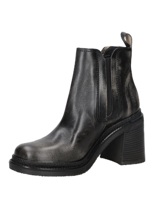 Botín negro ZAPPA de estilo casual para mujer, con diseño audaz y textura de cuero graneado.