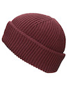 Gorro de punto grueso burdeos, para mujer, ideal para combinar con chaquetas de cuero, textura cálida.