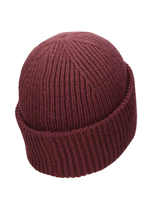 Gorro burdeos de mujer, estilo urbano, ideal para actividades al aire libre, mezcla de lana y acrílico.
