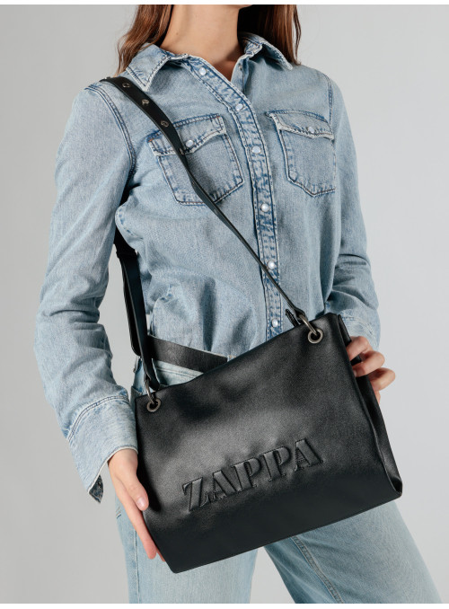 Bandolera negra Zappa para mujer, diseño estructurado y elegante, ideal para uso casual.